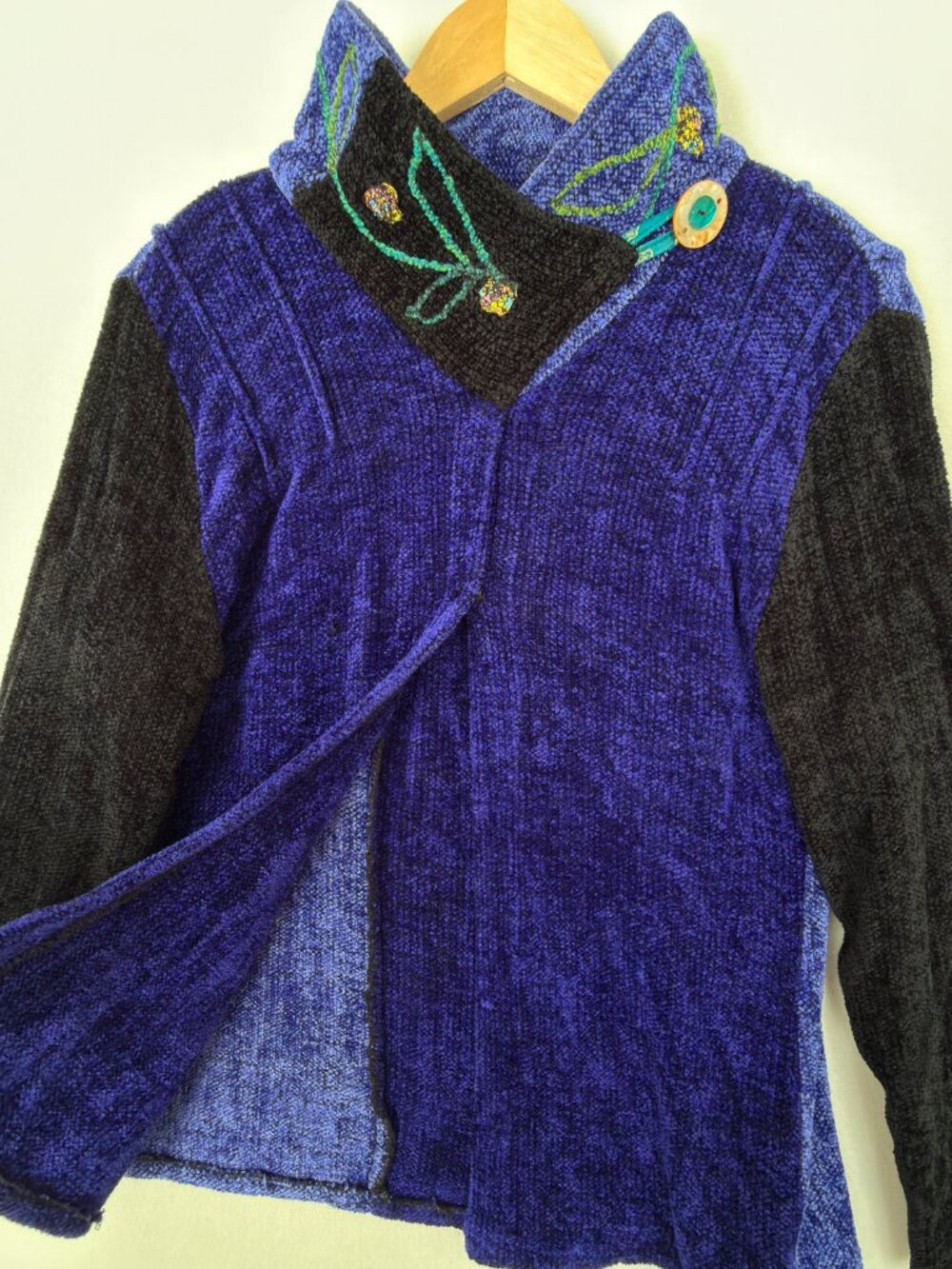 Vtg Anne & Bill Howson Art to Wear Handwoven Chenille Sweater Jacket Blazer Sz M - Picture 4 of 14